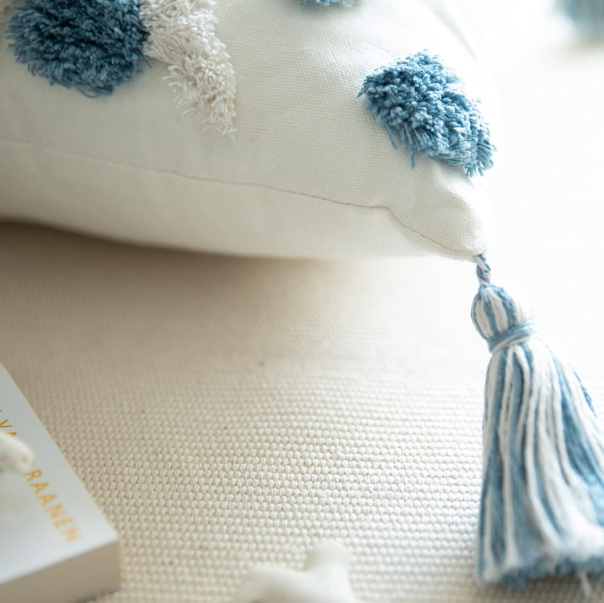 Blue Boho Textured Pillow Covers