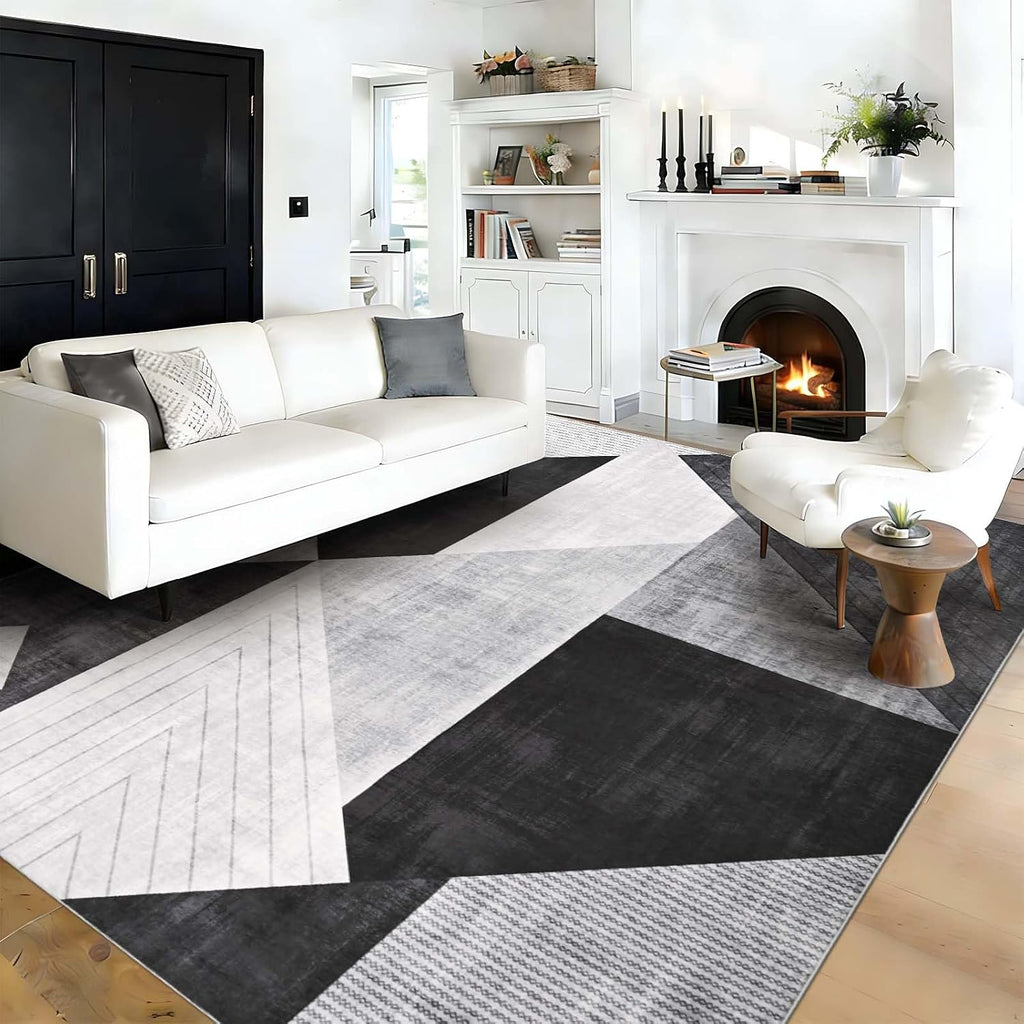 Washable Modern Geometric Area Rug