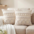 Beige Boho Textured Pillow Covers