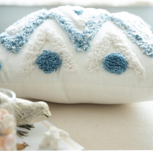 Blue Boho Textured Pillow Covers
