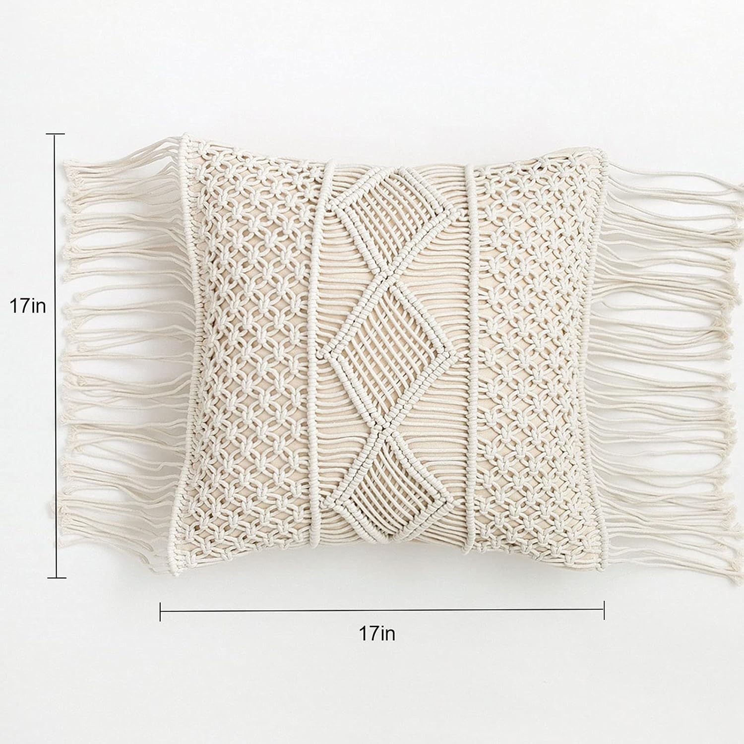 Cream Macrame Boho Pillow Covers