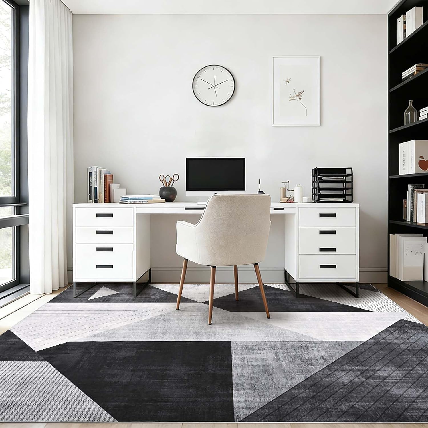 Washable Modern Geometric Area Rug