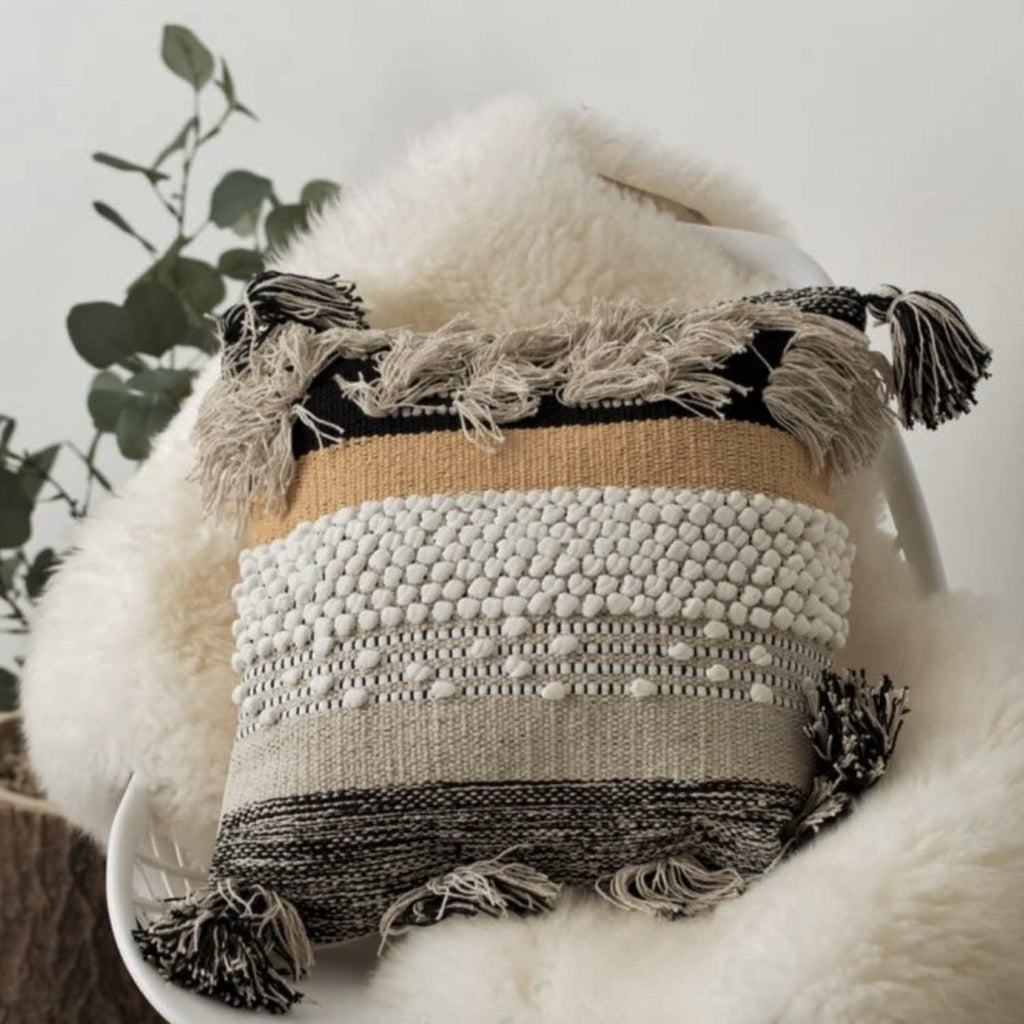 Boho Textured Neutral Pillow Cover