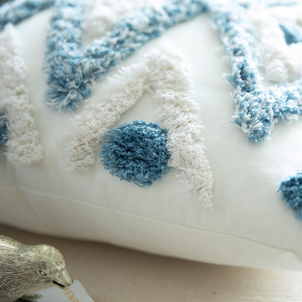 Blue Boho Textured Pillow Covers