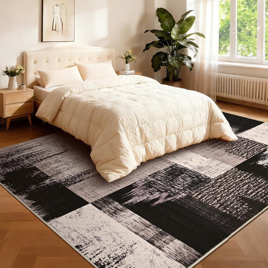 Washable Patchwork Geometric Area Rug