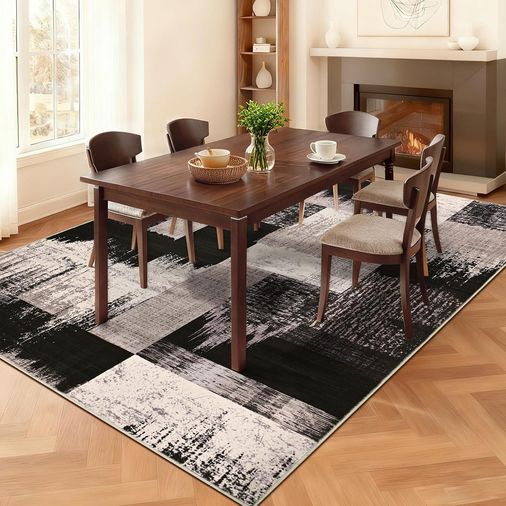Washable Patchwork Geometric Area Rug