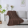 Dark Brown Cable Knit Throw Blanket