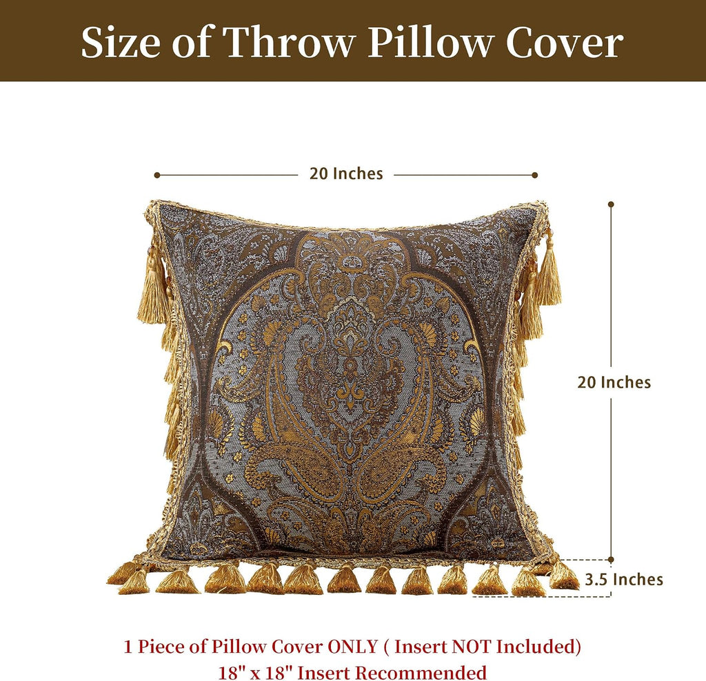 Gold Jacquard Decorative Pillow Cover