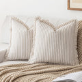 Khaki Boho Fringe Pillow Covers