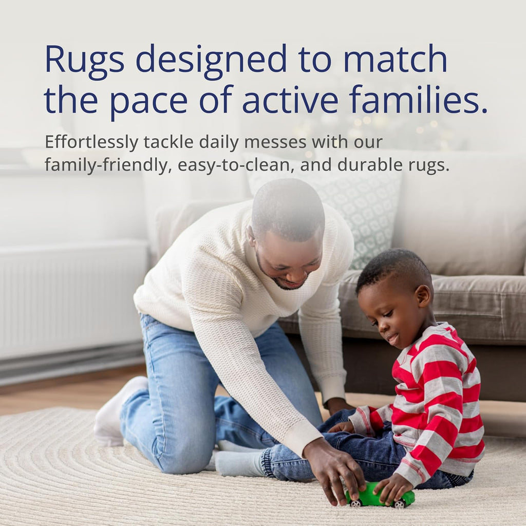 Neutral Geometric Circle Area Rug