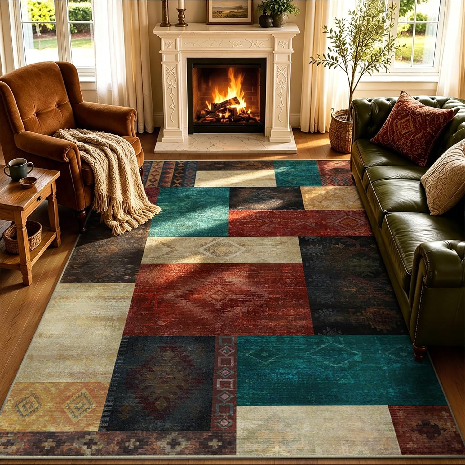 Washable Non‑Slip Vintage Area Rug