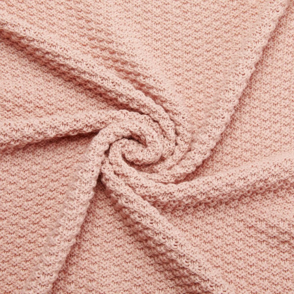 Dusty Rose Cable Knit Throw Blanket