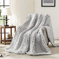 Grey Chunky Chenille Throw Blanket