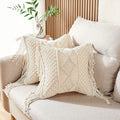 Cream Macrame Boho Pillow Covers