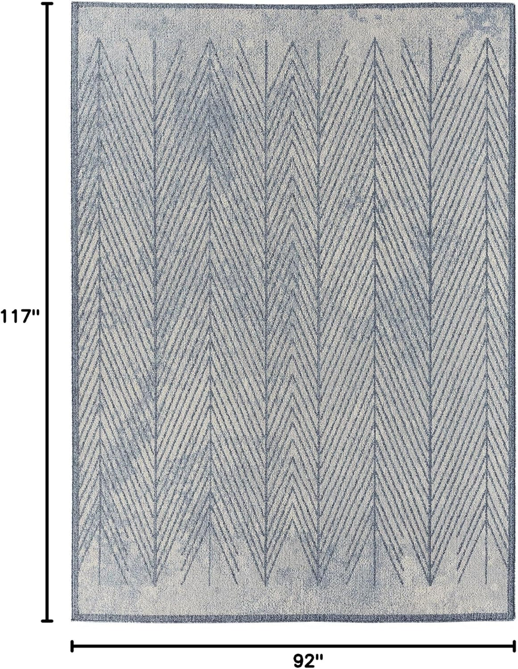 Blue Geometric Large Area Rug