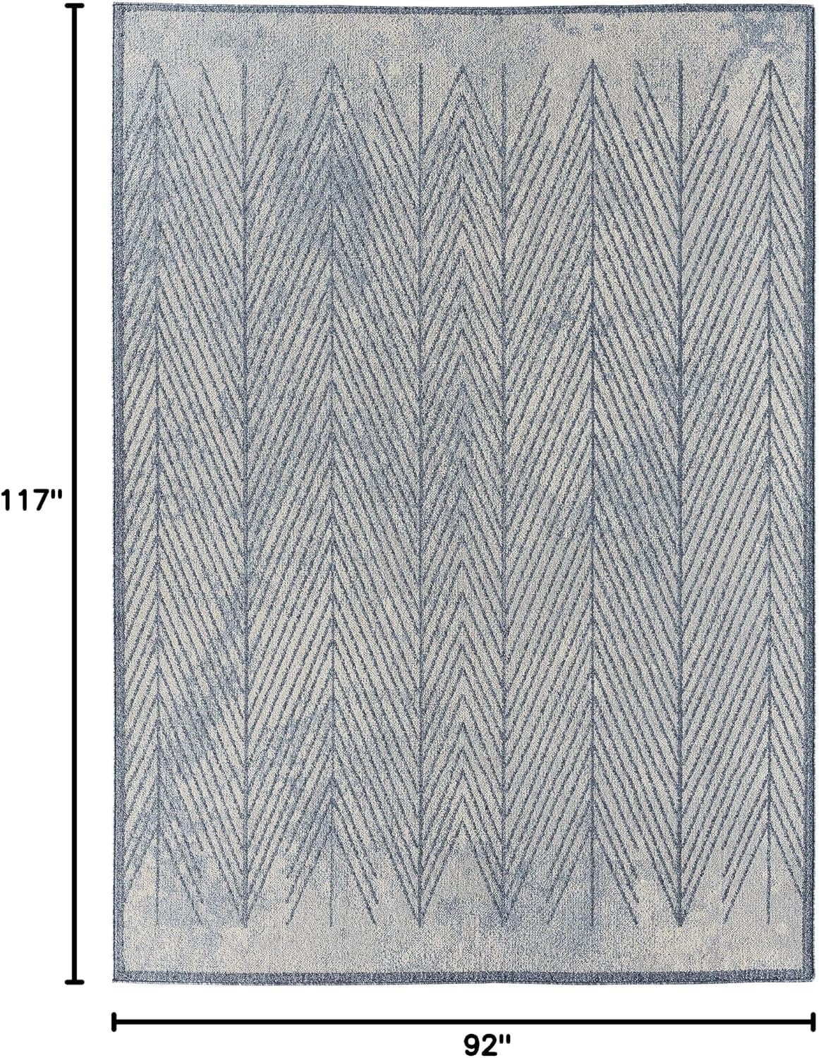 Blue Geometric Large Area Rug