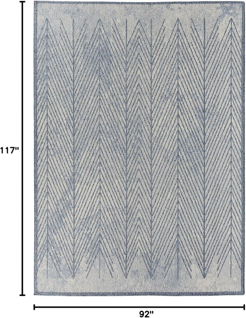 Blue Geometric Large Area Rug