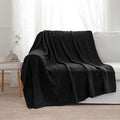 Black Cable Knit Throw Blanket