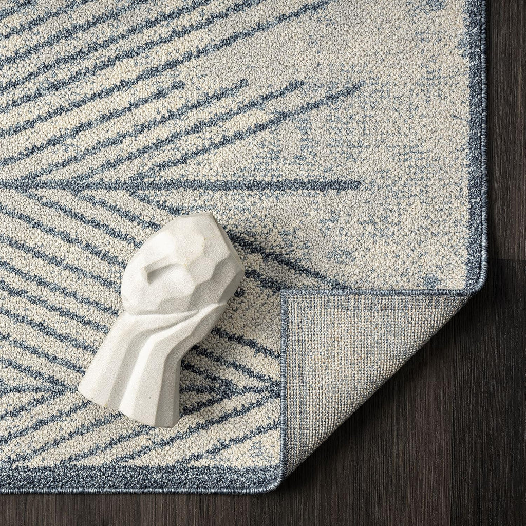 Blue Geometric Large Area Rug