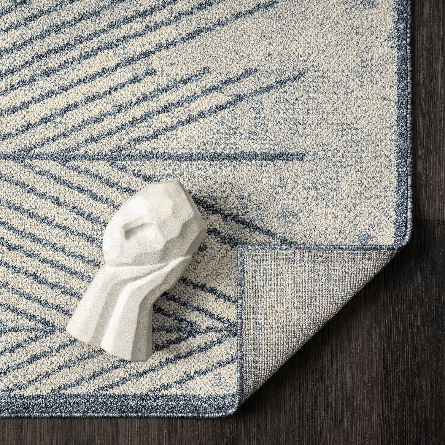 Blue Geometric Large Area Rug