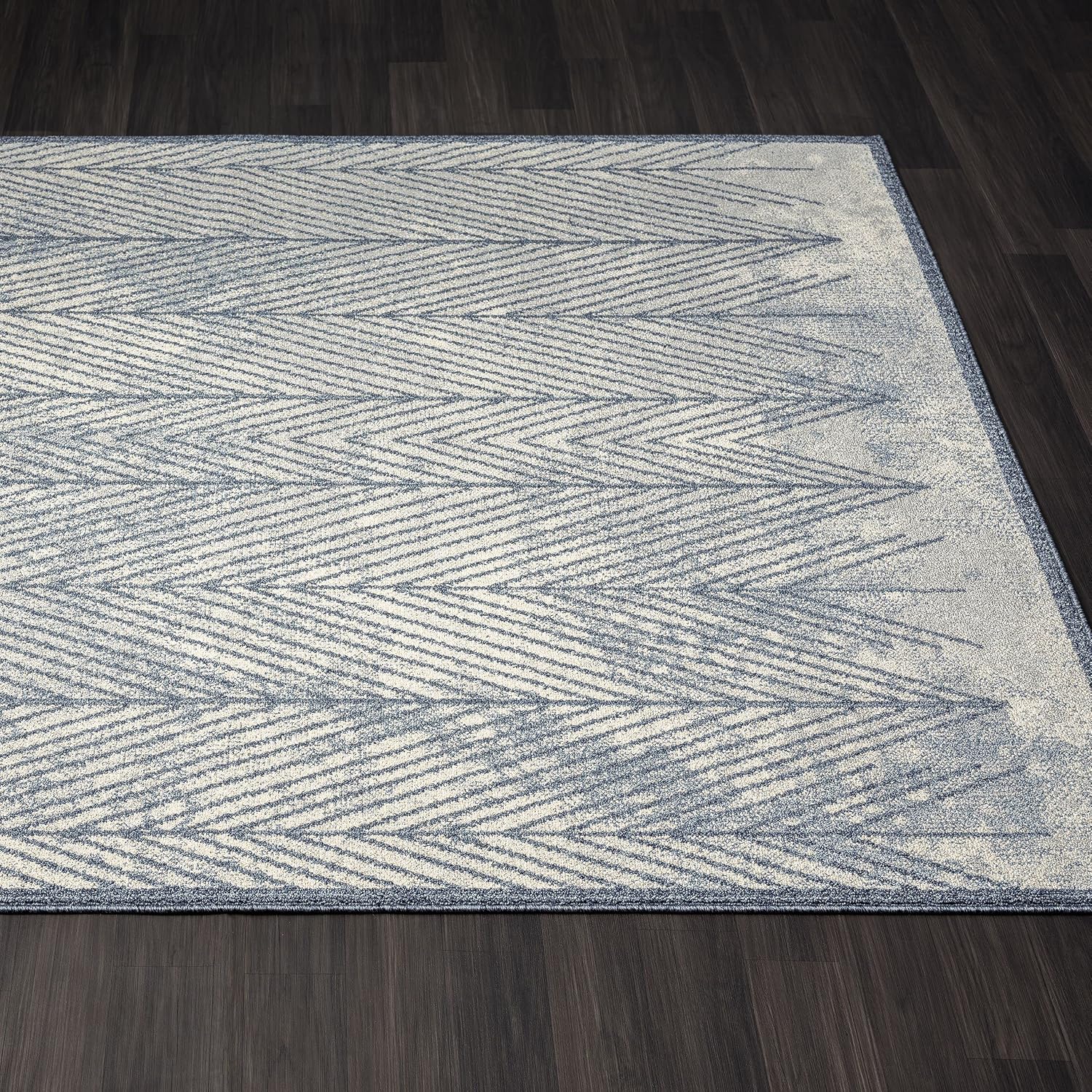 Blue Geometric Large Area Rug