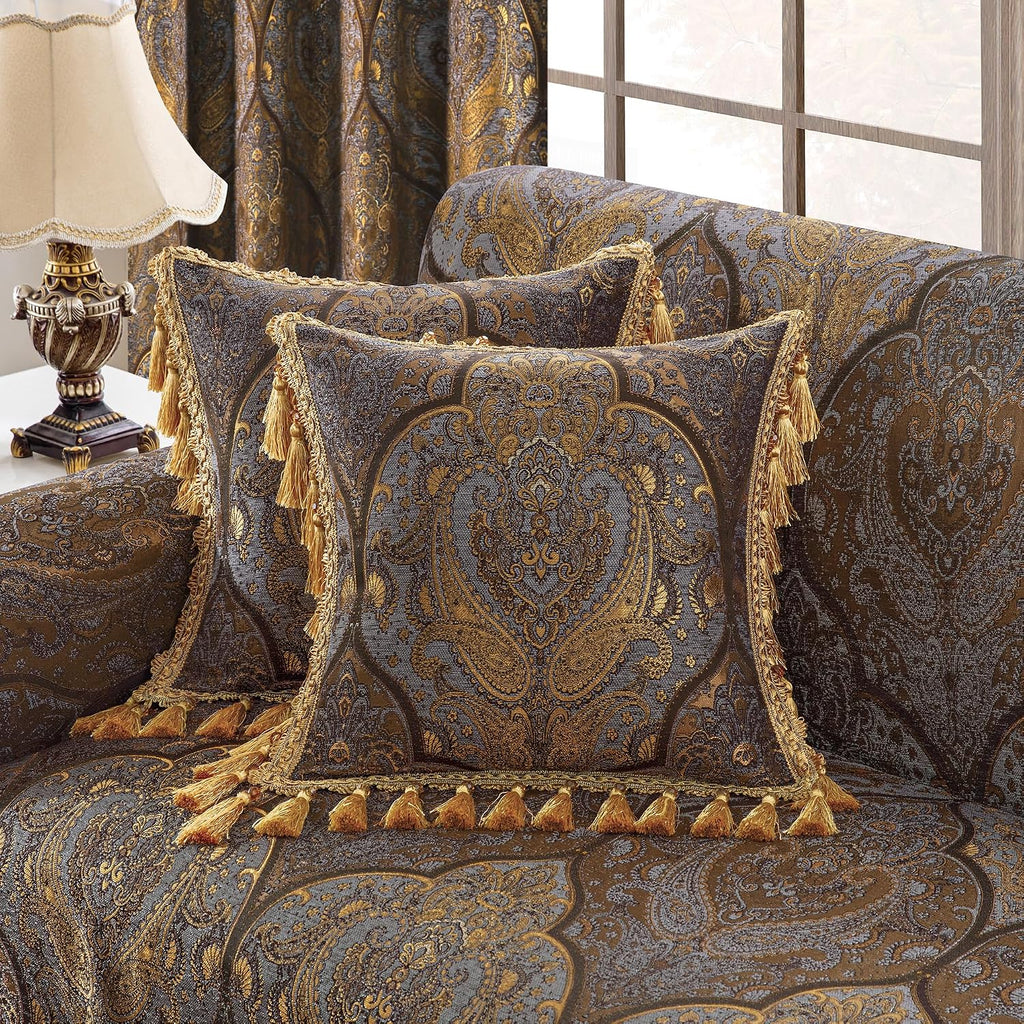 Gold Jacquard Decorative Pillow Cover